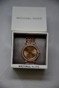 A ladies as new Michael Kors Darci watch in rose gold (MK3192).
