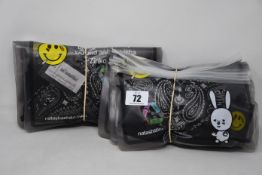Ten as new DUOltd and Natasha Zinko Duo bandana masks (RRP £50 each).
