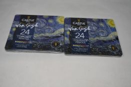 Eighteen as new Castle Arts Van Gogh Collection - 24 Premium Touch Coloured Pencils.