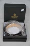 Two men's boxed as new Crocket & Jones Dark Brown Suede Belts (32).