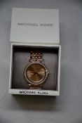 A ladies as new Michael Kors Darci watch in rose gold (MK3192).
