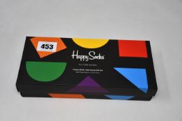 Eight boxes of as new Happy Socks Classic Multi-Colour Socks Gift Sets (Adult Crew Socks/41-46/4
