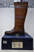 A pair of ladies boxed as new Dubarry Longford waterproof leather country boots in walnut (EU 41).