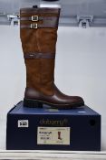 A pair of ladies boxed as new Dubarry Longford waterproof leather country boots in walnut (EU 41).