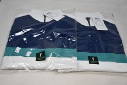 Two as new Golfino Tech 1/2 zip midlayer golf tops (Both UK 38/unisex M - RRP £90 each).