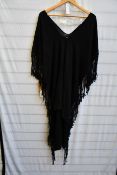 An as new Caravana + Butub fringed cotton-gauze kaftan in black (One size - RRP £288).
