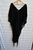 An as new Caravana + Butub fringed cotton-gauze kaftan in black (One size - RRP £288).