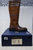 A pair of ladies boxed as new Dubarry Longford waterproof leather country boots in walnut (EU 41).