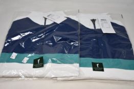 Two as new Golfino Tech 1/2 zip midlayer golf tops (Both UK 42/unisex L - RRP £90 each).