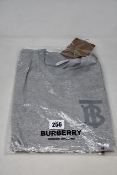 An as new Burberry Emerson monogramed top in grey (S - RRP £350).