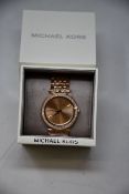 A ladies as new Michael Kors Darci watch in rose gold (MK3192).
