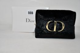 Four as new Dior luxury miniatures collection black cosmetic pouches.