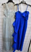 An as new Aiden Mattox crepe flounce jumpsuit (Size 6) and an as new Aiden Mattox one shoulder