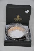 Two men's boxed as new Crocket & Jones Black Calf Belts (34).