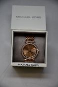 A ladies as new Michael Kors Darci watch in rose gold (MK3192).