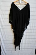 An as new Caravana + Butub fringed cotton-gauze kaftan in black (One size - RRP £288).