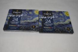 Eighteen as new Castle Arts Van Gogh Collection - 24 Premium Touch Coloured Pencils.