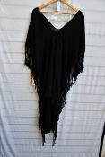 An as new Caravana + Butub fringed cotton-gauze kaftan in black (One size - RRP £288).