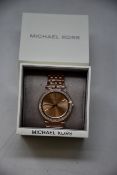 A ladies as new Michael Kors Darci watch in rose gold (MK3192).