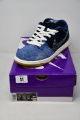 A pair of as new Nike SB Dunk Low Denim Sashiko (UK 7.5).