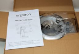 A boxed as new Ergotron 33-310-060 Neo-Flex LCD Monitor Stand (Box opened).