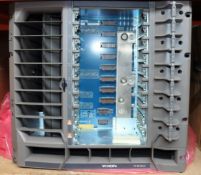 A pre-owned Nokia 7750 SR-2e 3HE10471AA Chassis (Faulty - Note states 'Pin missing at J141 C9) (No