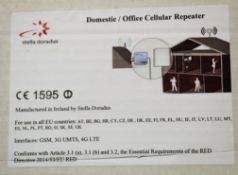 A boxed as new Stella Doradus StellaOffice Repeater 800 + 900MHz SD-RP1002-LG-4P (UK plug adaptoer