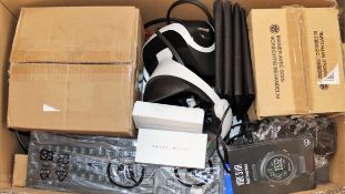 A box of assorted as new and pre-owned small electrical items and accessories (All items sold as