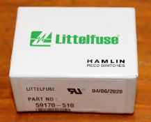 Twenty five boxes of two hundred as new Littelfuse Hamlin Reed Switches TRW Sensors (P/N: 59170-510)