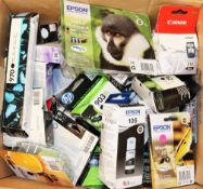 A quantity of assorted boxed as new printer cartridges to include Canon, HP and Epson.