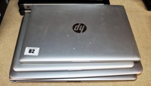 Four pre-owned HP laptops sold for parts; 1 x Pavilion x360 Convertible (damaged screen), 1 x