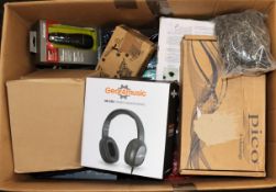 A box of assorted as new and pre-owned small electrical items and accessories (All items sold as