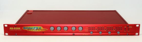 A pre-owned Sonifex Redbox RB-DSD8 8 Channel Silence Switcher (Possibly faulty - tape over PSU 1