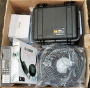 A box of assorted as new and pre-owned small electrical items and accessories (All items sold as
