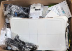 A box of assorted as new and pre-owned small electrical items and accessories (All items sold as