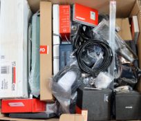 A box of assorted as new and pre-owned small electrical items and accessories (All items sold as