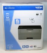 A boxed as new Brother HL-L2350DW Mono Laser Printer (Box sealed, damage to box).