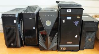Five tower computers sold for parts to include one Alienware Aurora R8 (significant damage to