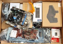 A box of assorted as new and pre-owned small electrical items and accessories (All items sold as