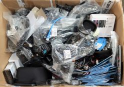 A box of assorted as new and pre-owned small electrical items and accessories (All items sold as