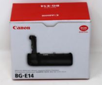 A boxed as new Canon BG-E14 Battery Grip for EOS 70D, 80D & 90D Cameras (P/N: MPN: 8471B001[AA]) (