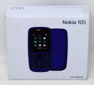 Five boxed as new Nokia 105 4th Edition TA-1203 in Black (Boxes sealed).
