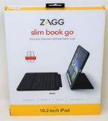 A boxed as new Zagg Keyboard Slim Book Go for iPad 10.2