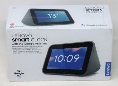 A boxed as new Lenovo Smart Clock with Google Assistant in Hemp (M/N: ZA4R0000GB) (Box sealed, box