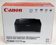 A boxed as new Canon Pixma TS3150 All in One Wireless Inkjet Printer i n Black (Box sealed).