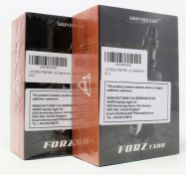 Two boxed as new Vaporesso FORZ TX80 Kits in Leather Brown (Boxes sealed).