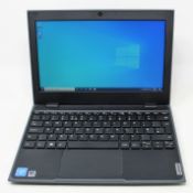 A pre-Owned Lenovo 100e notebook (SN: P208FKS4) with Intel Celeron N4100 processor, 4GB RAM, 120GB