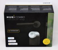 A boxed as new Nuki Combo Smart Lock 2.0 and Bridge (GeEn-Euro-G) (Box opened).