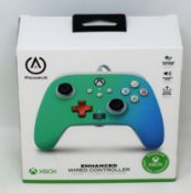 A boxed as new PowerA Enhanced Wired Controller for Xbox in Seafoam Fade.