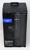 A boxed as new Ultimate Ears Megablast Bluetooth Speaker in Graphite Black (Box opened,some damage t